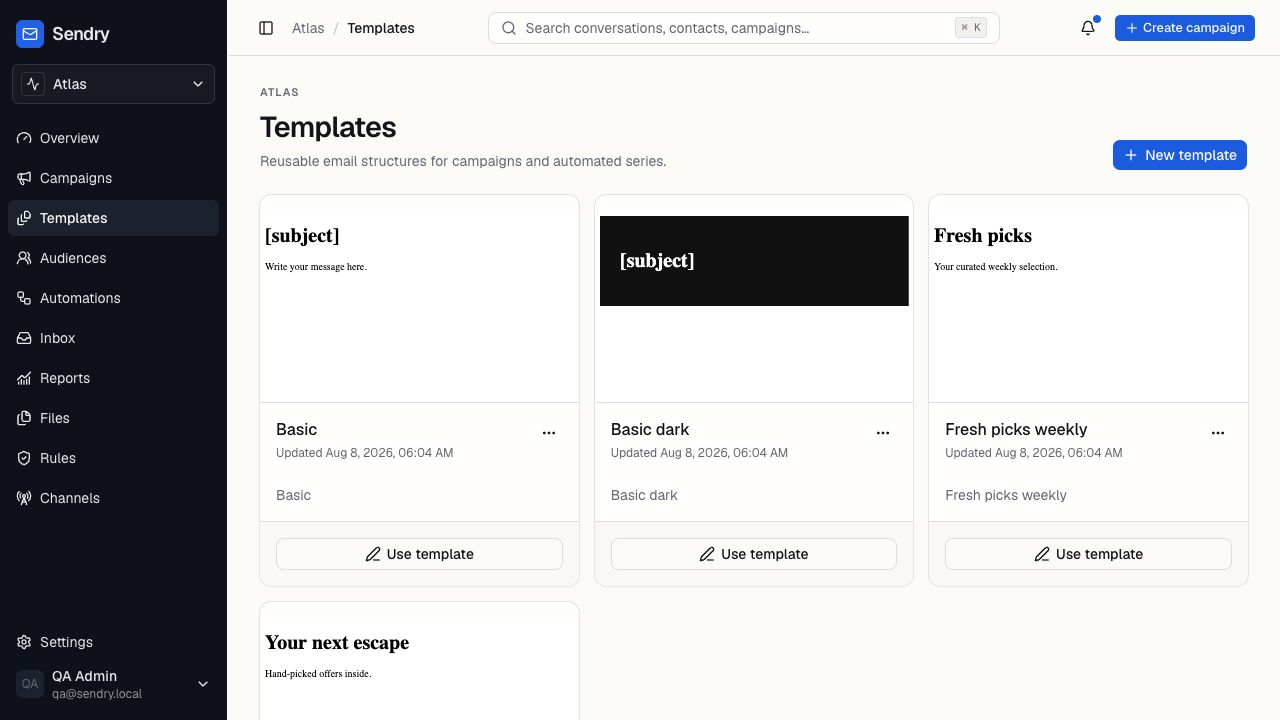 Sendry reusable template library
